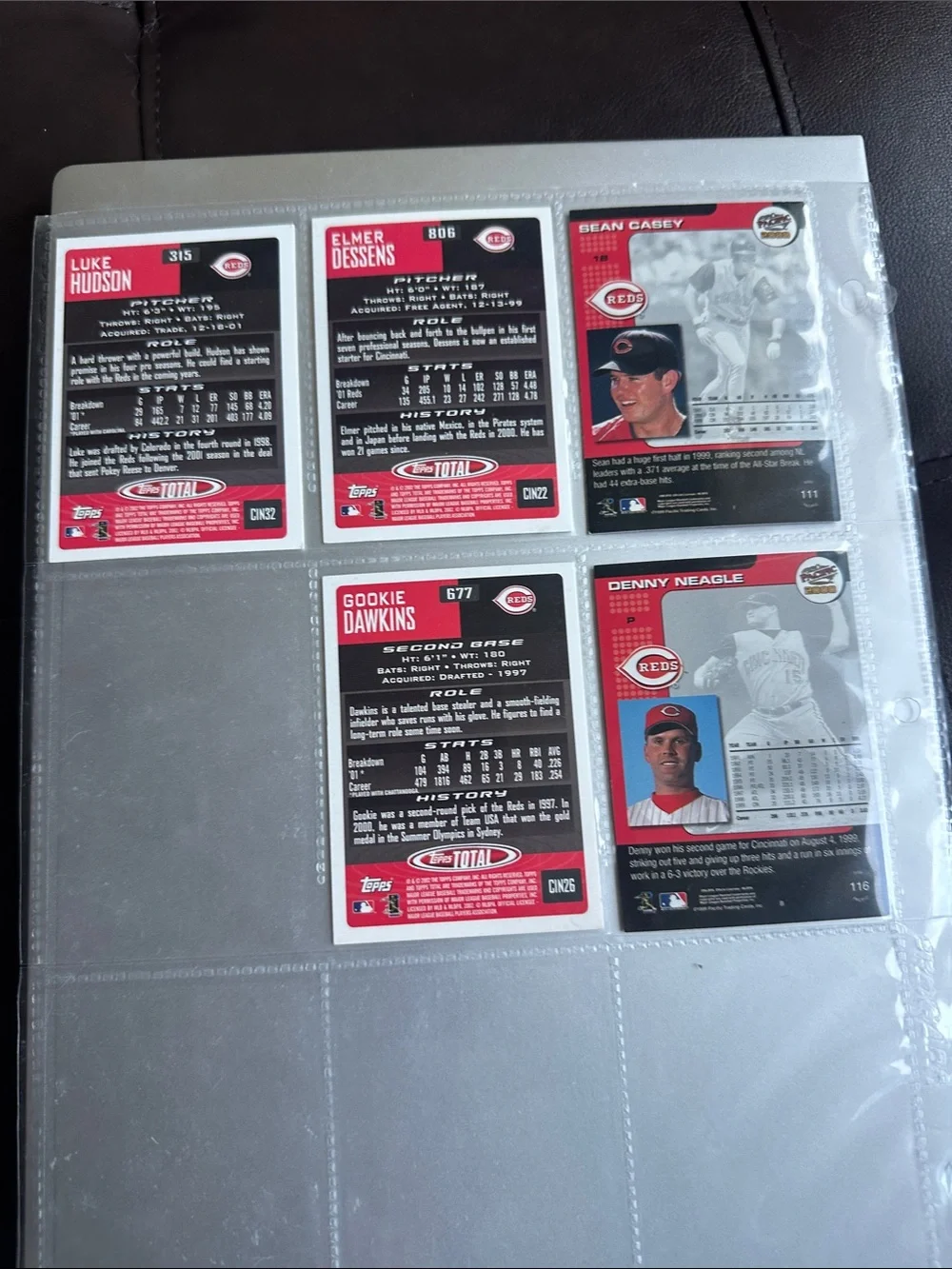 MLB Baseball Cards - Cincinnati Red (Lot of 5) Topps Pacific